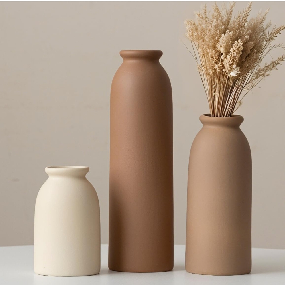 Stylish Neutral Vase Trio Pampas - Picture 5 of 5